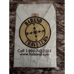 Haband Travelers Western Short Sleeve Light Green Button Shirt Men Size 3X~NEW!